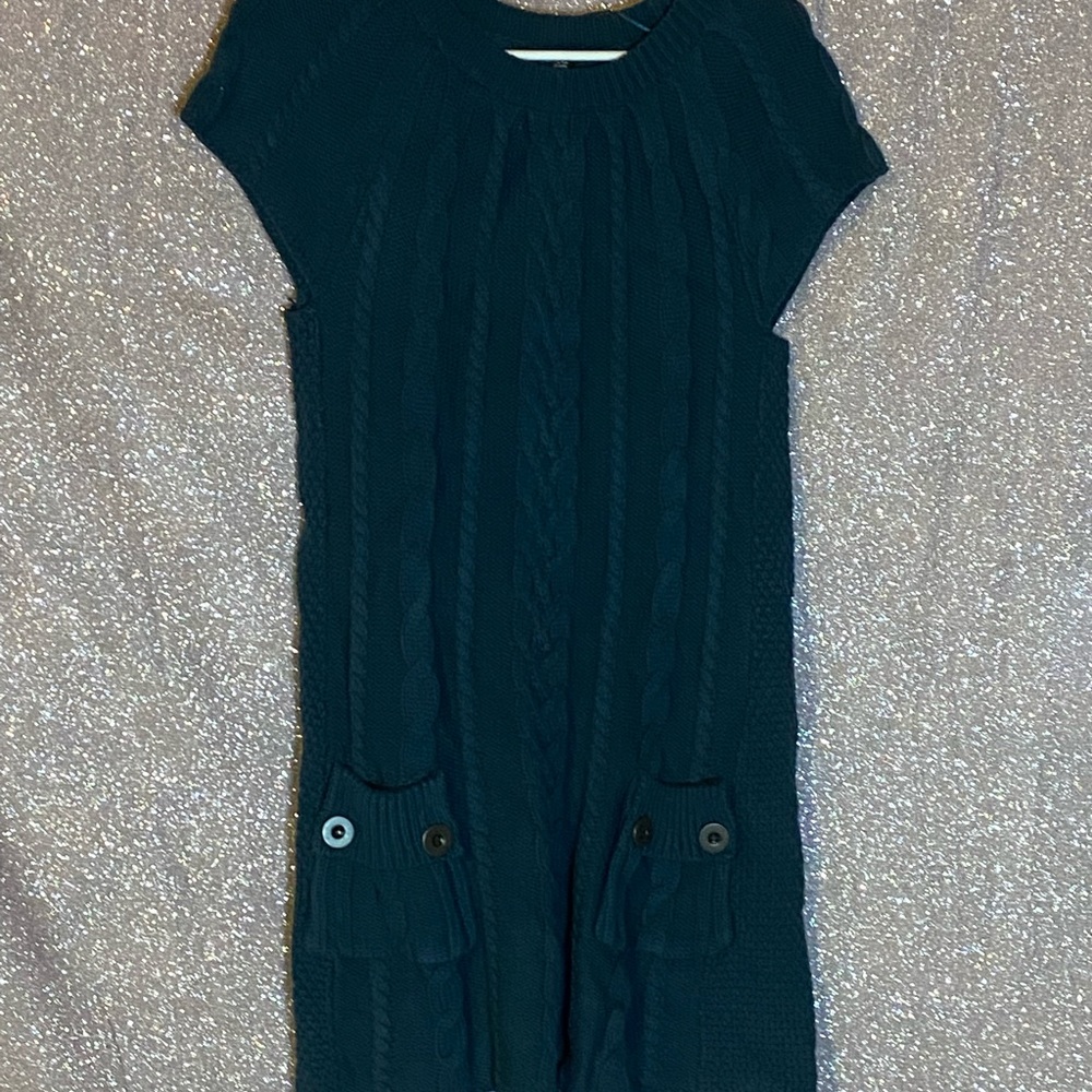 Blue short sleeve sweater dress